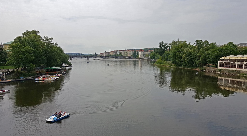 Vltava River and Jiráskuv Bridge